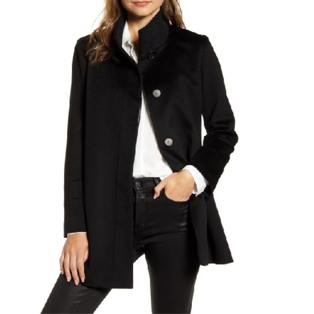 🎁 Fleurette Stand Collar Wool Car Coat